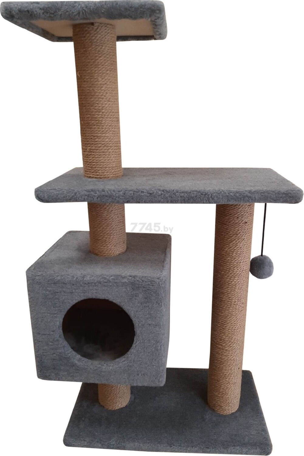 Игровой комплекс для кошек CAT-HOUSE Буран джут 55×31×106 см серый (4810801202642) - Фото 2